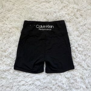 Calvin Klein Black Performance High-Waist Workout Shorts